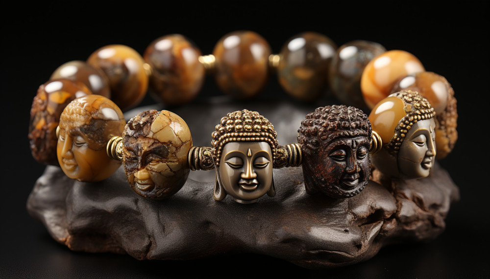 Autre - Bracelet à pierre naturelle Bouddha : une œuvre d'art dans l'univers de style vestimentaire